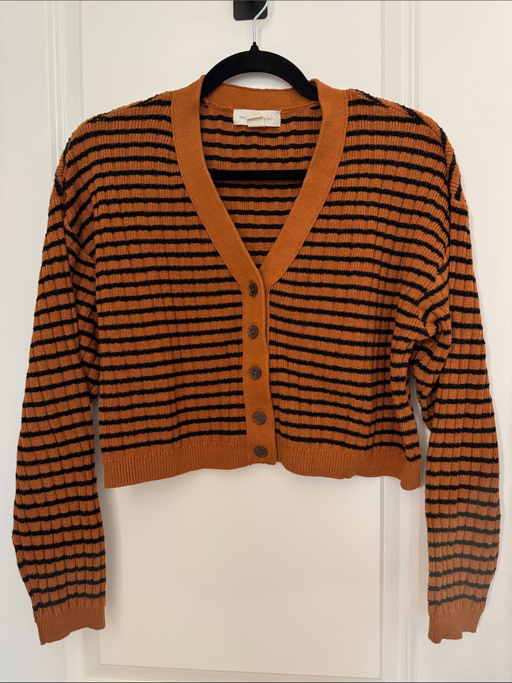 NWOT Treasure and Bond Striped Cropped Cardigan